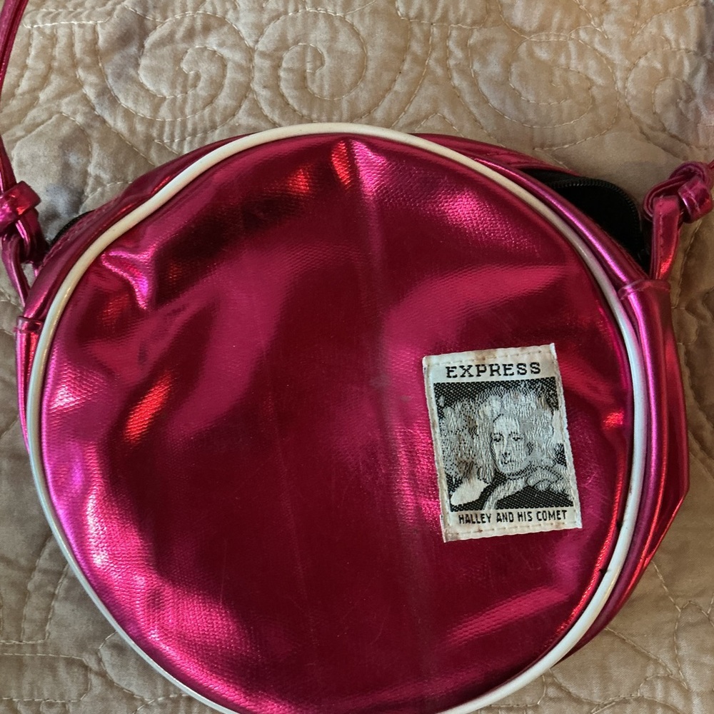 Vintage 1986 Express Metallic Pink RARE Crossbody Halley and His Comet Bag - Picture 12 of 16